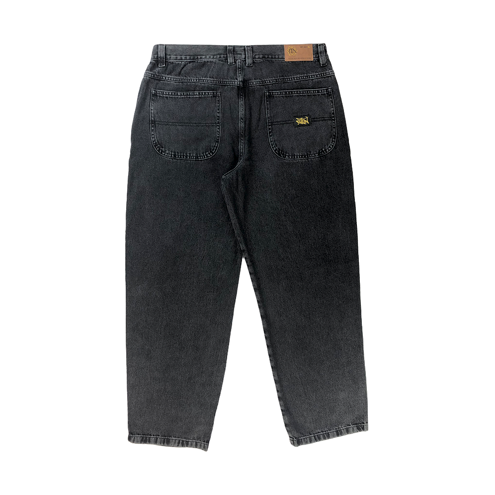 Calça Motha Foton Jeans Balloon Preto Marmorizado