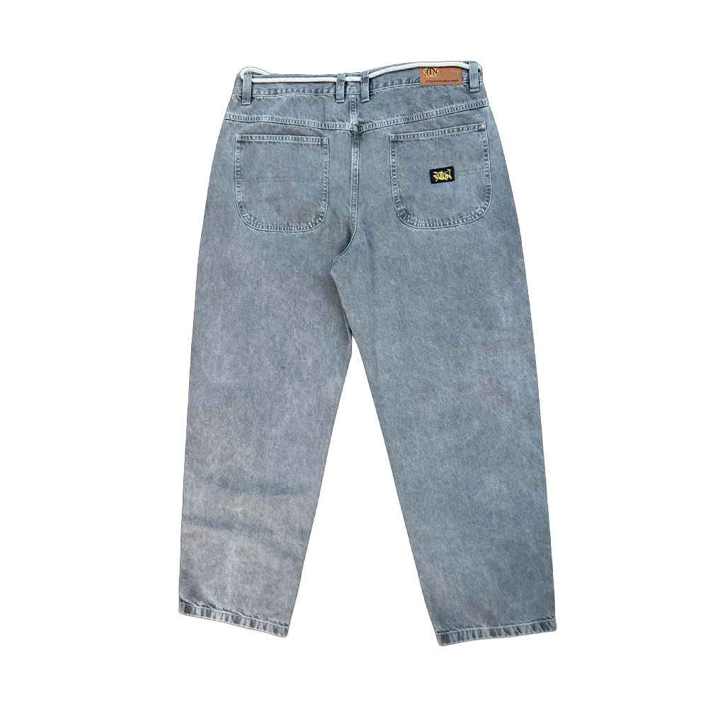 Calça Motha Foton Jeans Balloon Cinza Marmorizado