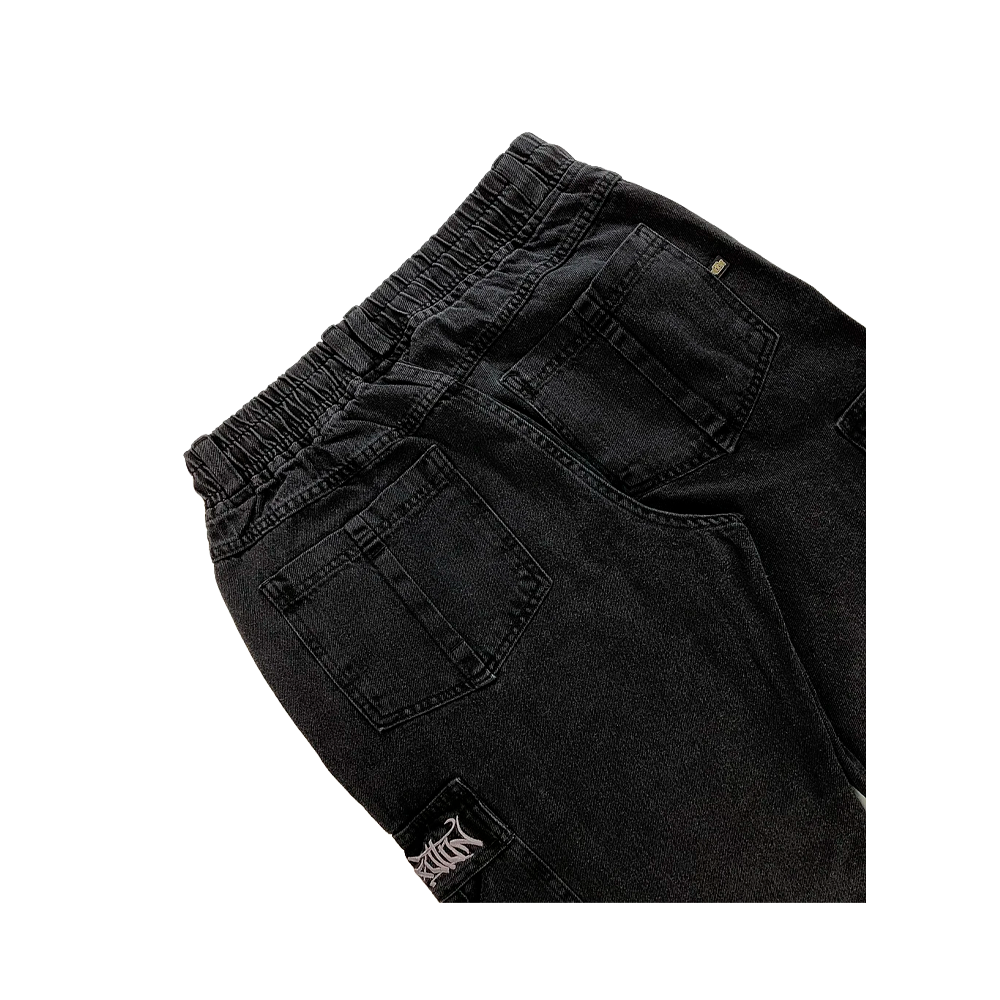 Calça Motha Foton Jeans Cargo Marmorizada Black