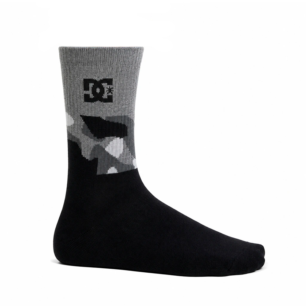 Meia DC Cano Longo Atoalhada Canelada 39 a 42 Preto/Mescla