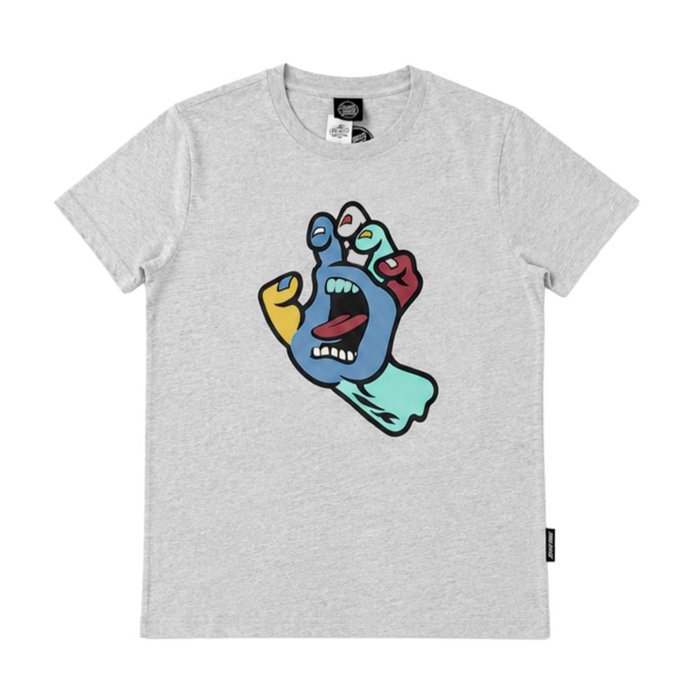 Camiseta Juvenil  Santa Cruz Screaming Hand Fusion Cinza
