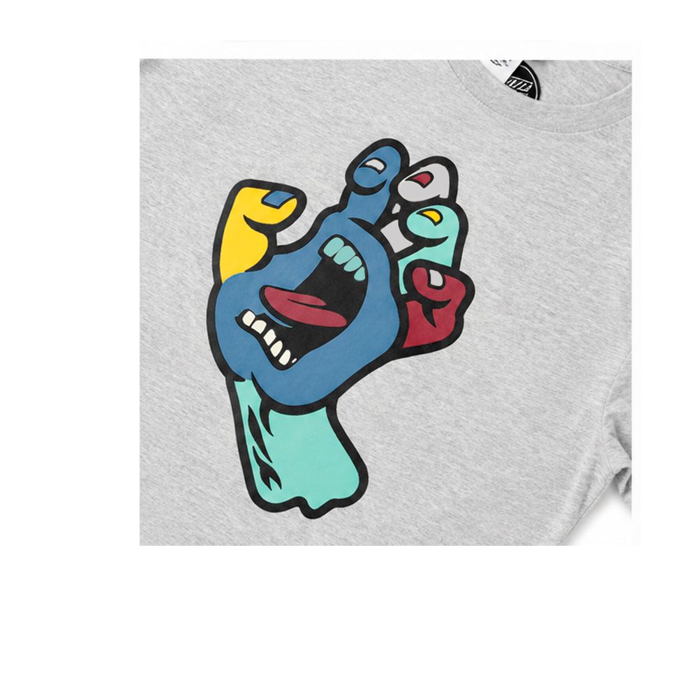 Camiseta Juvenil  Santa Cruz Screaming Hand Fusion Cinza