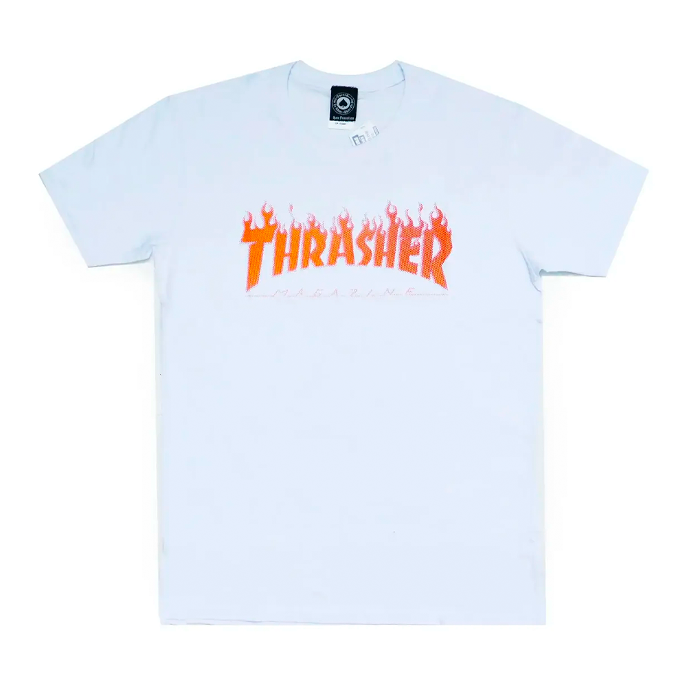 Camiseta Thrasher Juvenil Flame Branca