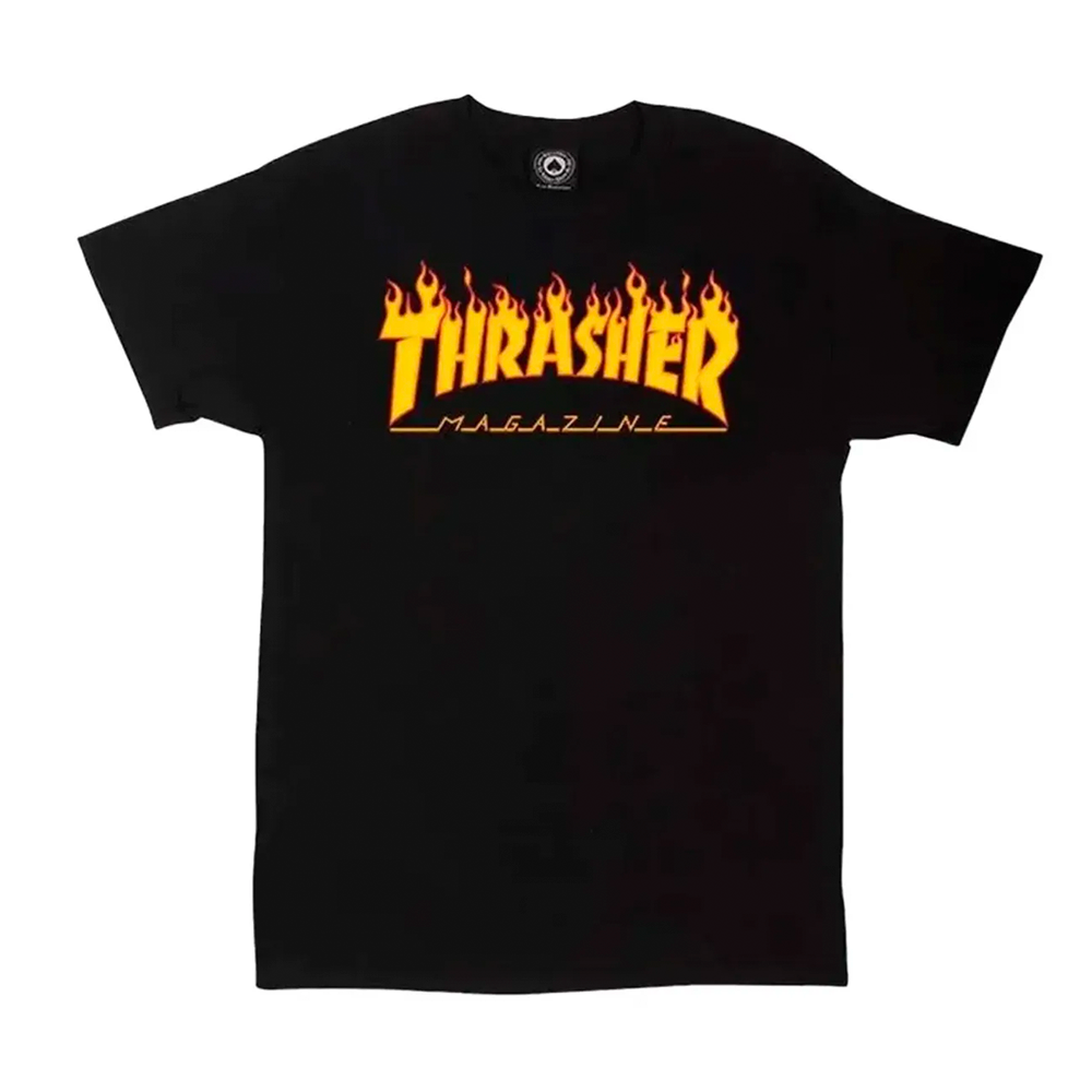 Camiseta Thrasher Juvenil Flame Preta