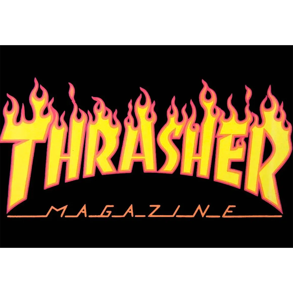 Camiseta Thrasher Juvenil Flame Preta