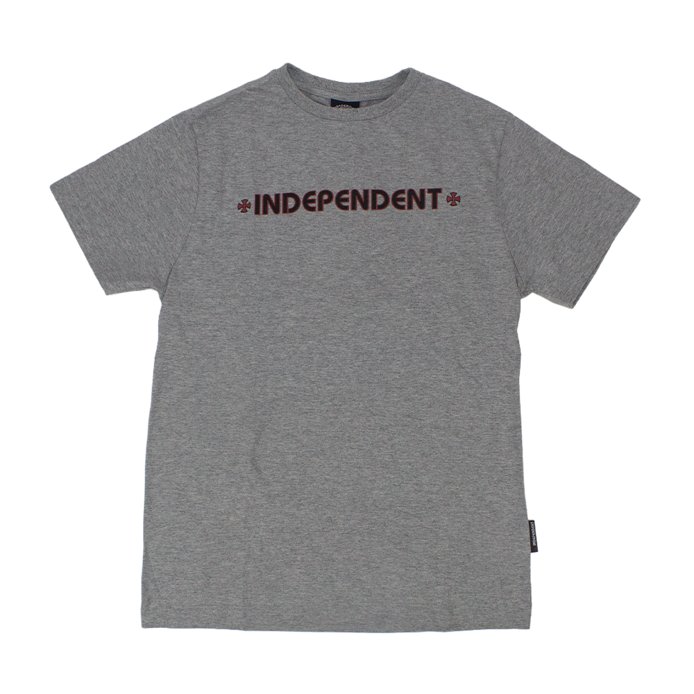 Camiseta Independent Juvenil  Bar Cross Logo Cinza