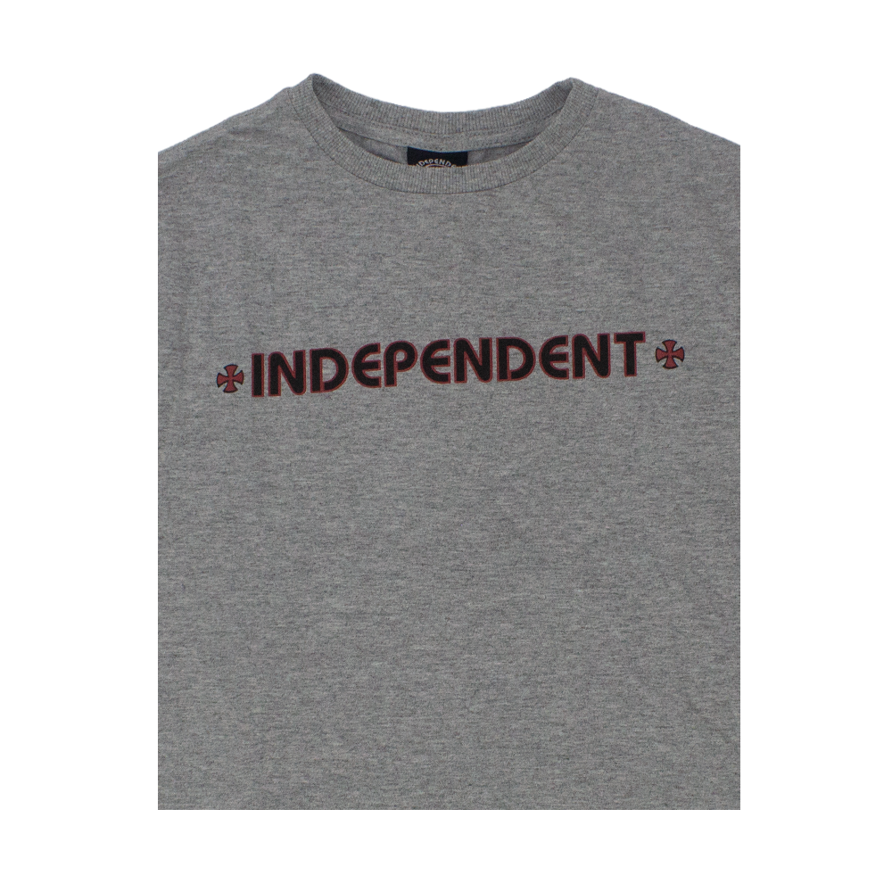 Camiseta Independent Juvenil  Bar Cross Logo Cinza