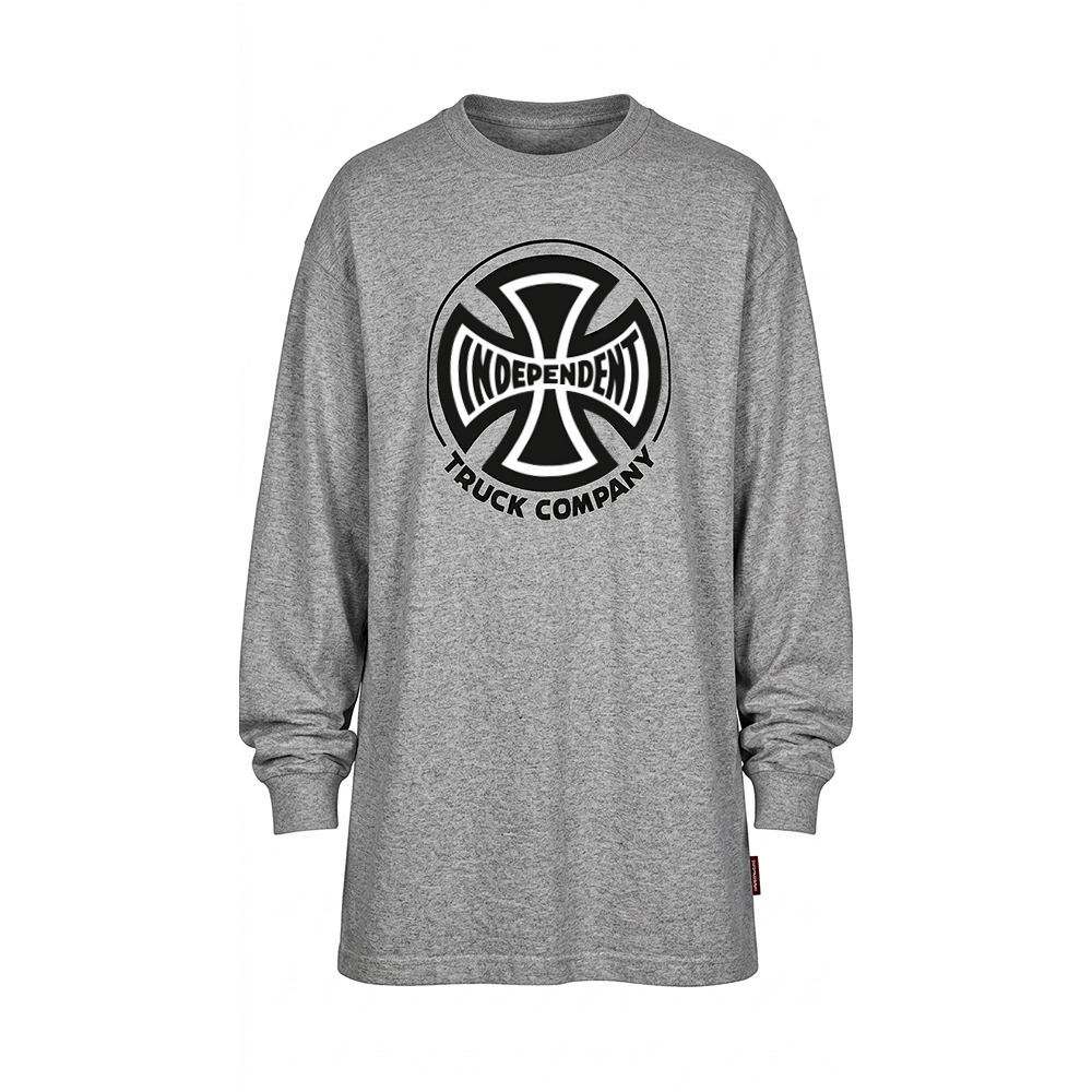 Camiseta Independent Juvenil Manga Longa Truck Cinza