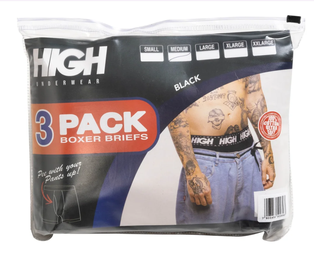 Cueca High Boxer Shorts Pack c /3 Preto