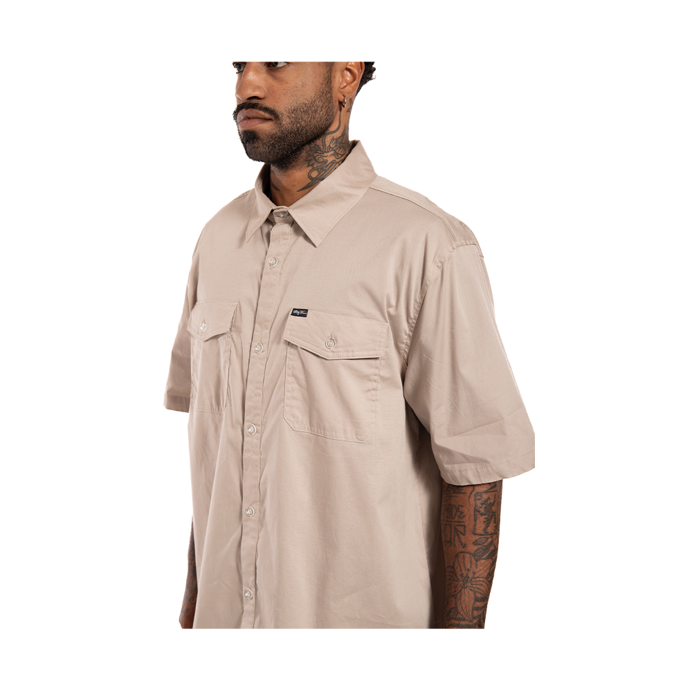 Camisa LRG Botao Only Us Woven Caqui