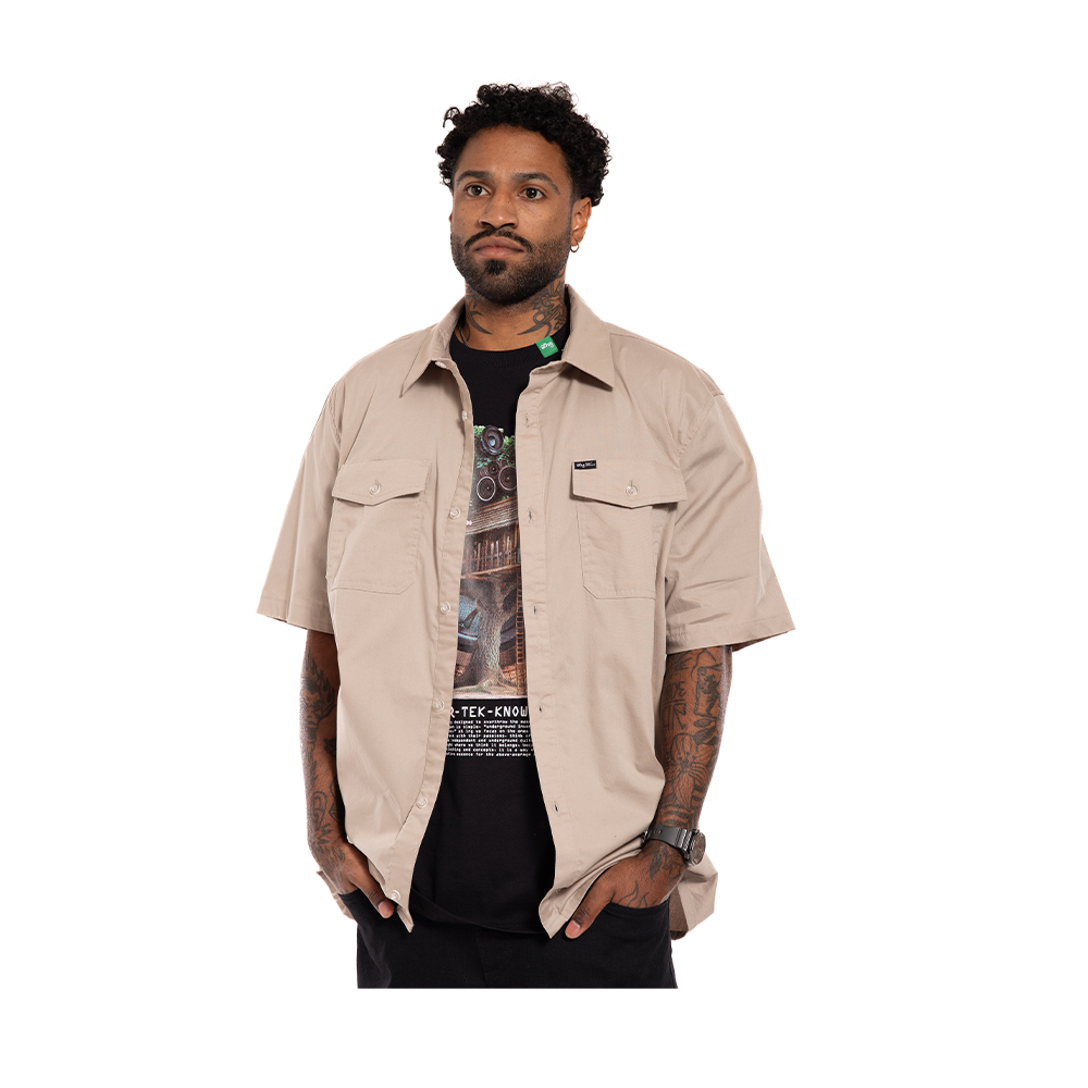 Camisa LRG Botao Only Us Woven Caqui