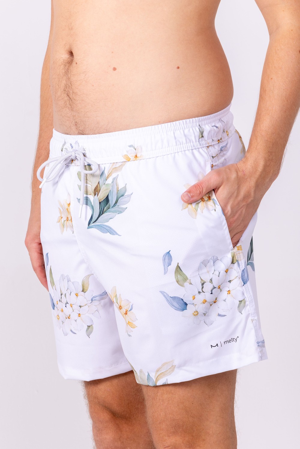 Short White Floral