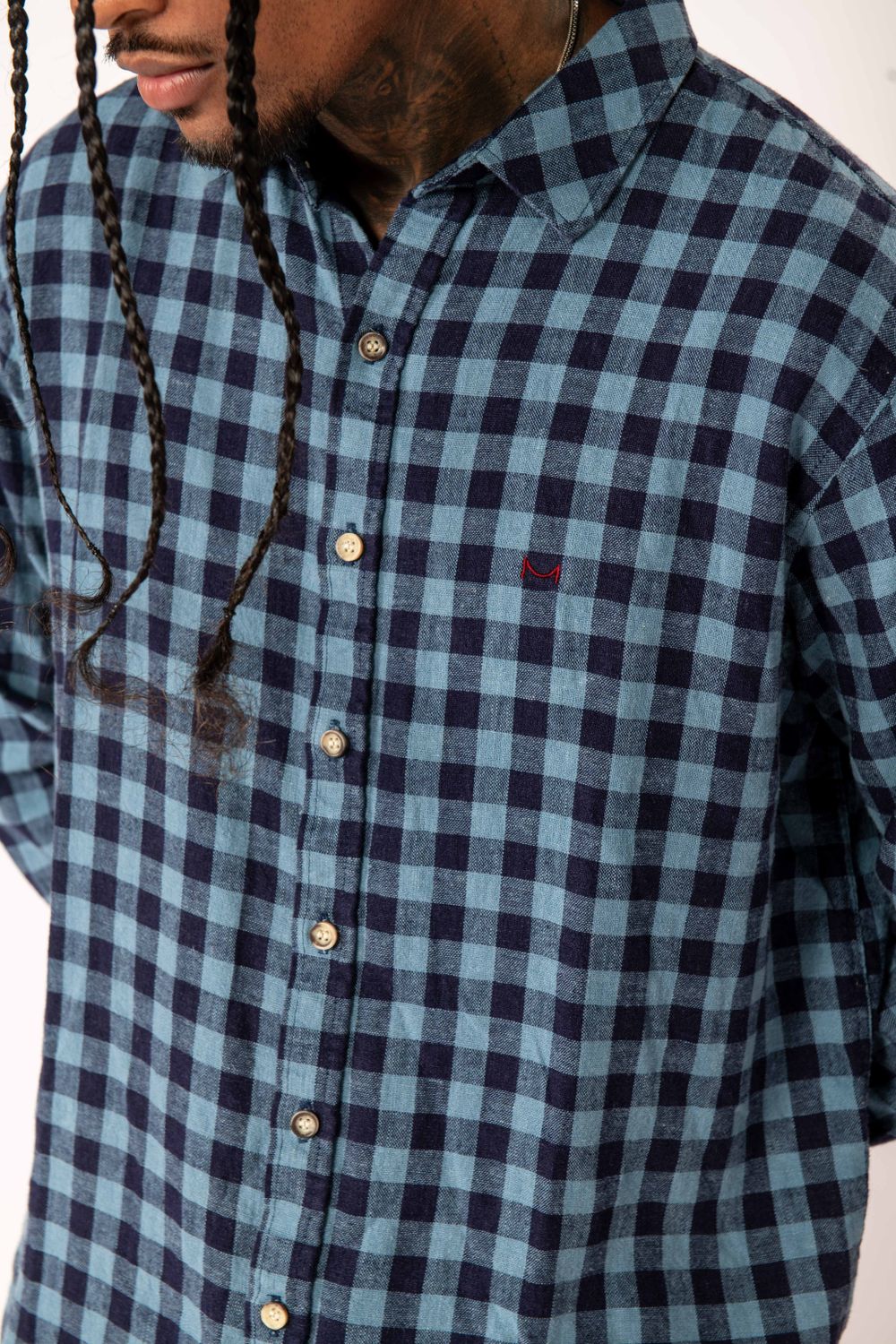 Camisa Soft Blue Plaid