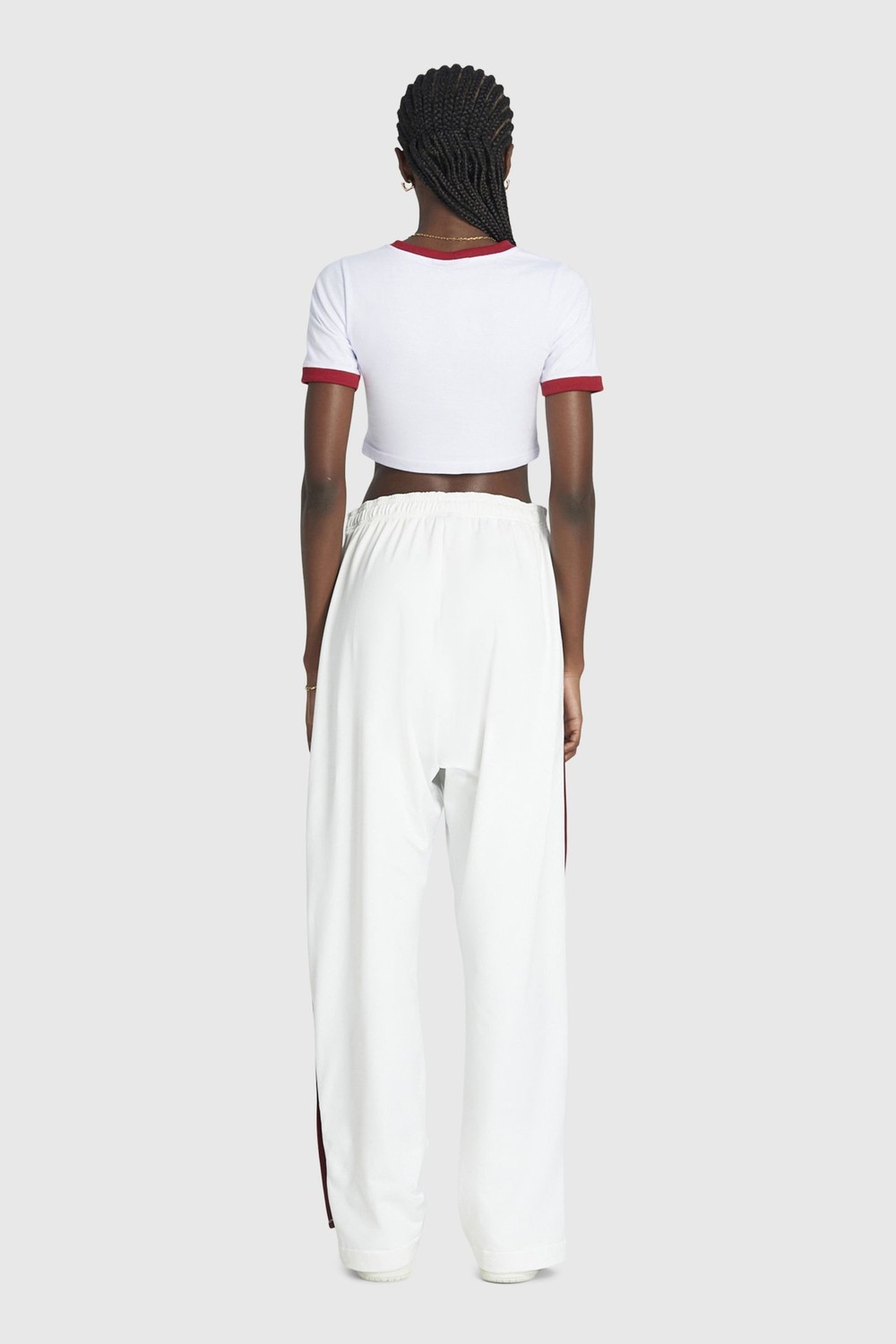 Cropped Baw T-Shirt Laurel B White and Red