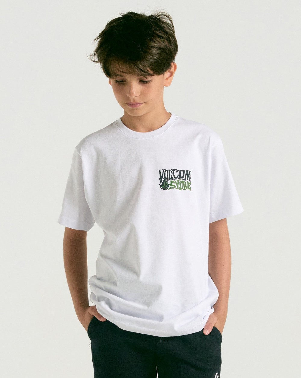 Camiseta Volcom Eye Colades Juvenil Branco