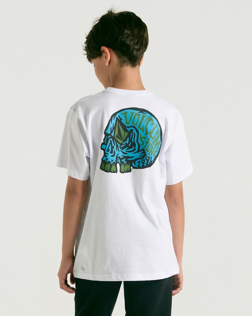 Camiseta Volcom Eye Colades Juvenil Branco