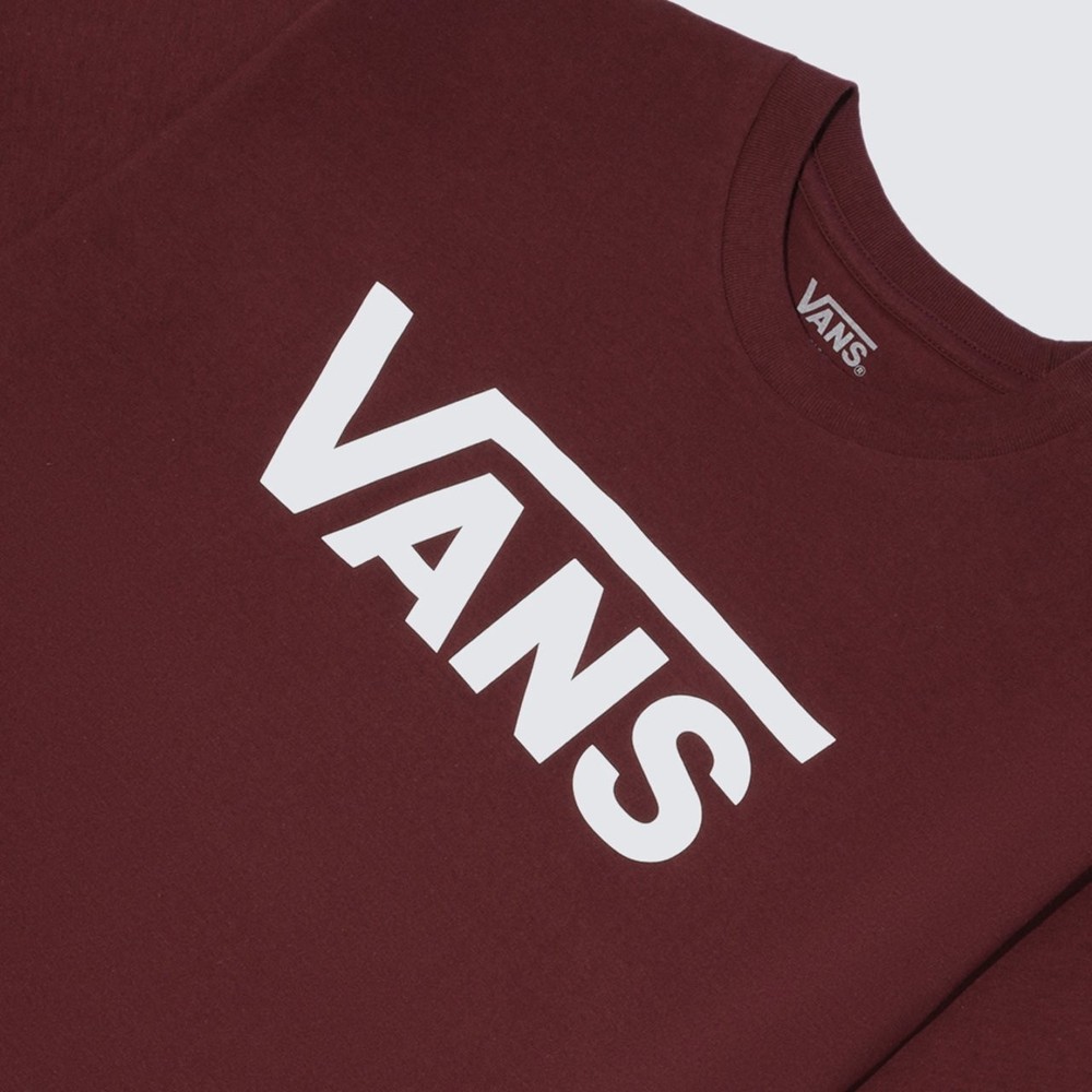 Camiseta Vans Classic Ss Burgundy White