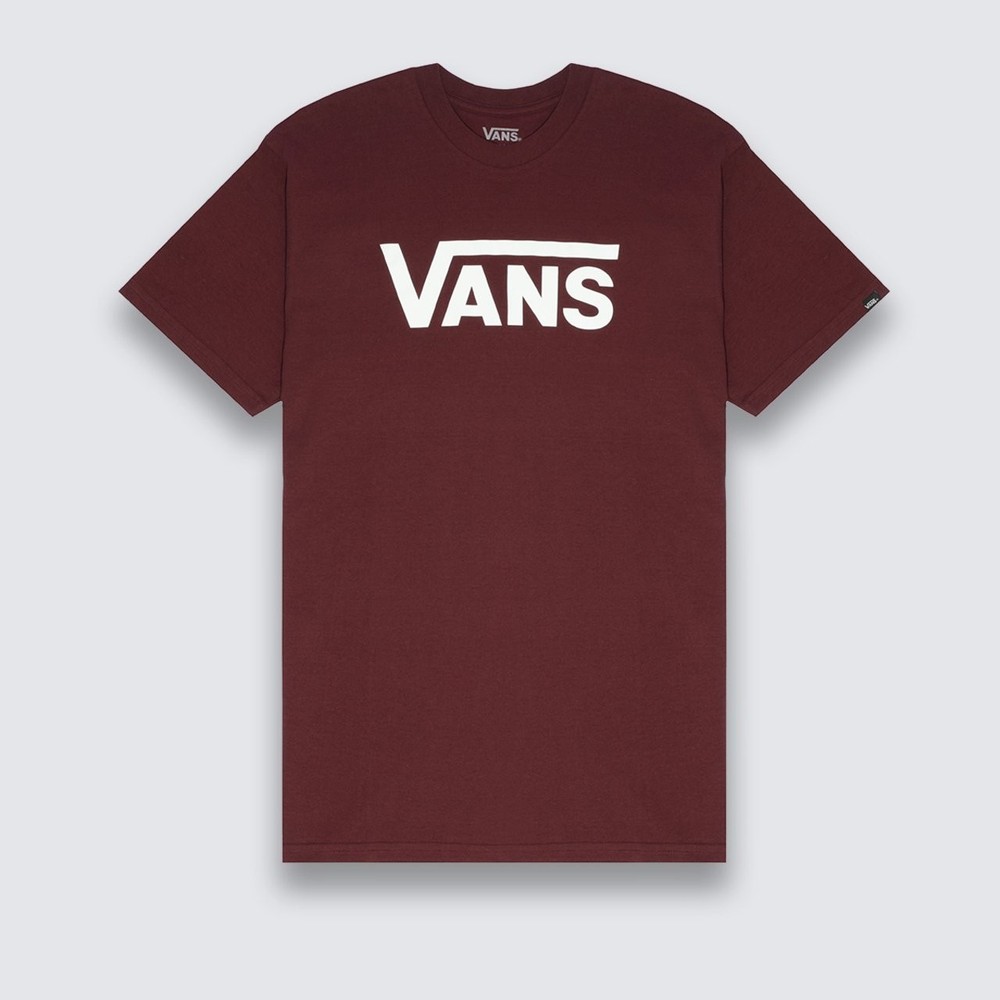 Camiseta Vans Classic Ss Burgundy White