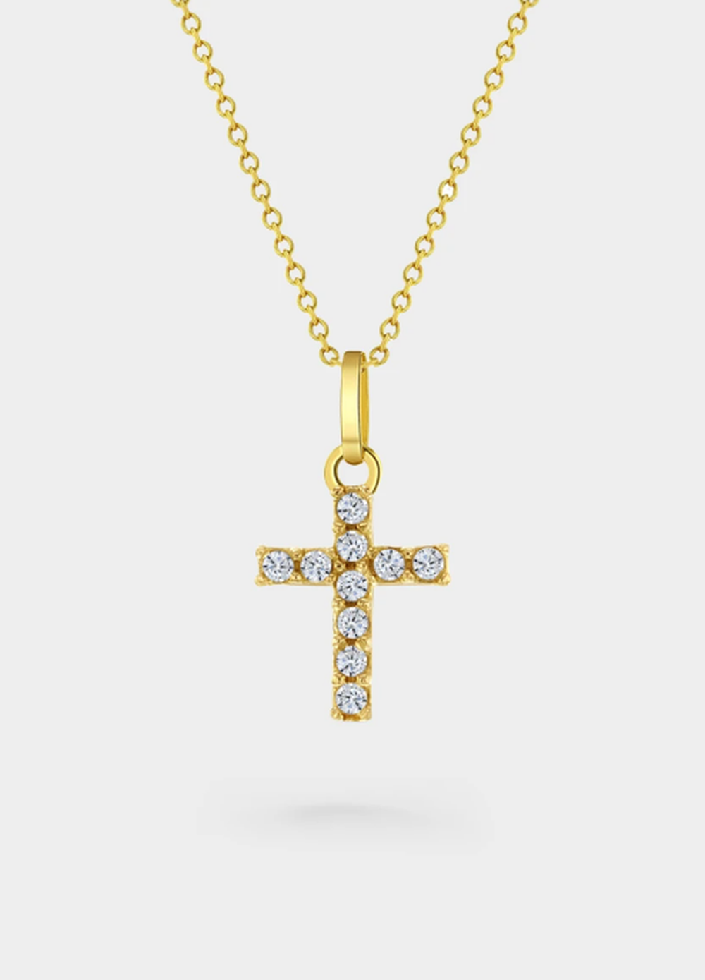 Colar Crucifixo em Ouro 14k e Diamantes
