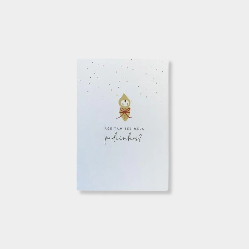 Cartão Parabéns Padrinhos Dourado