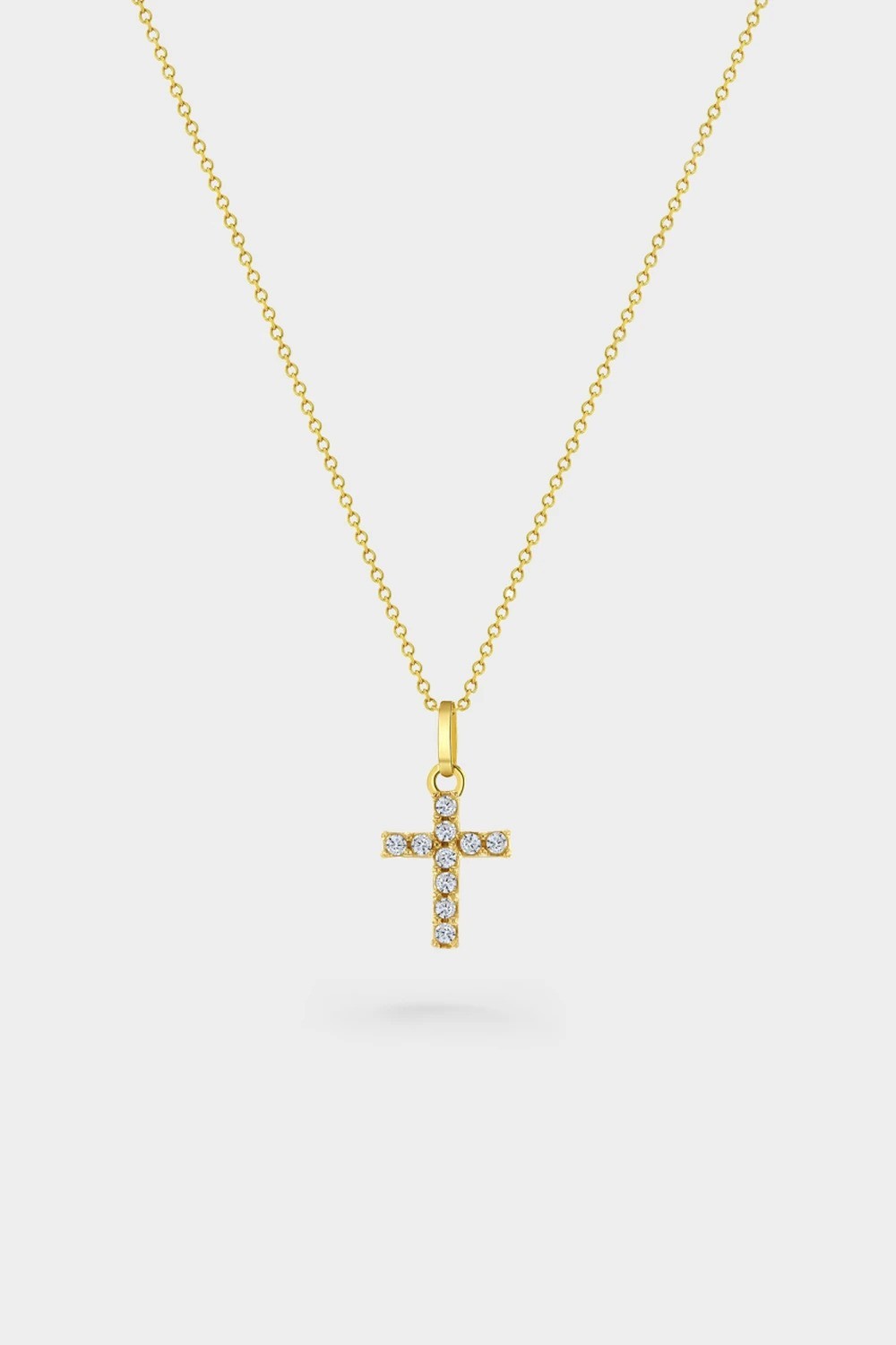 Colar em Ouro 14k com Pingente Crucifixo Cravejado Zircônias