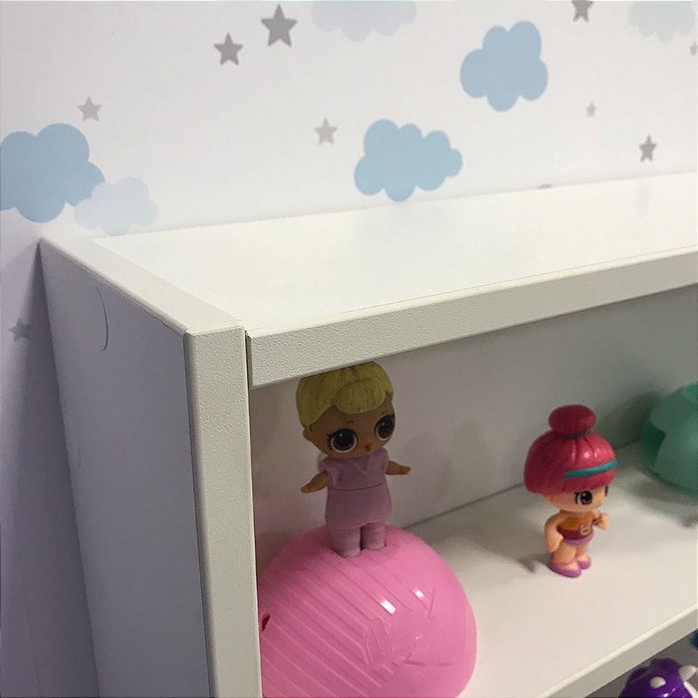 Organizador infantil para brinquedos colecionáveis, nicho infantil, prateleira dupla infantil