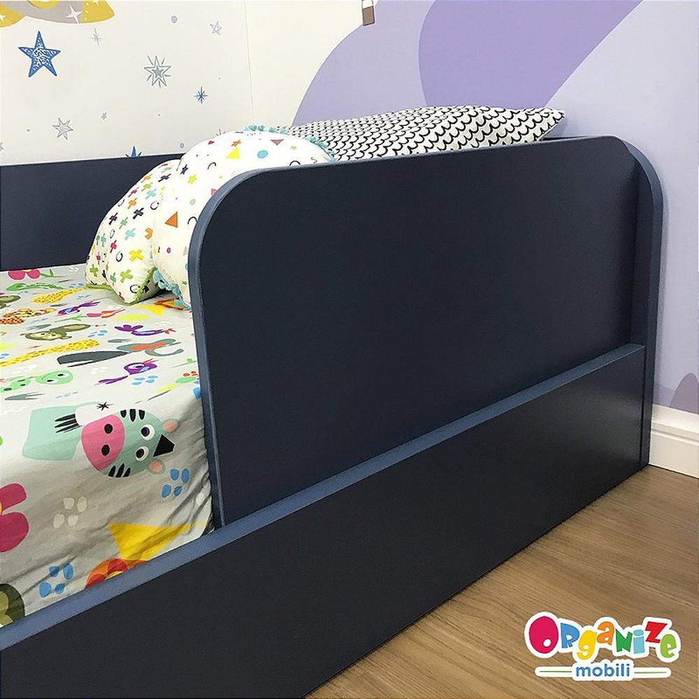 Protetor de cama infantil lateral azul
