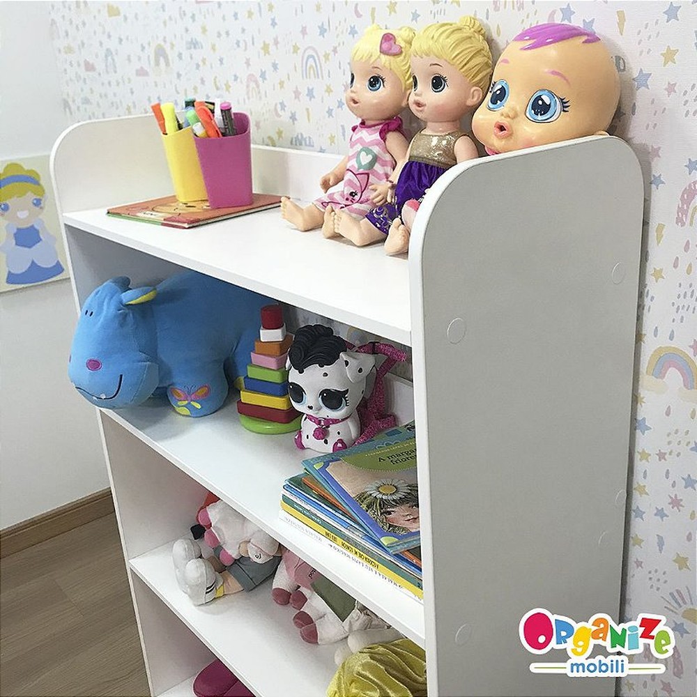 Organizador infantil para brinquedos com 4 prateleiras