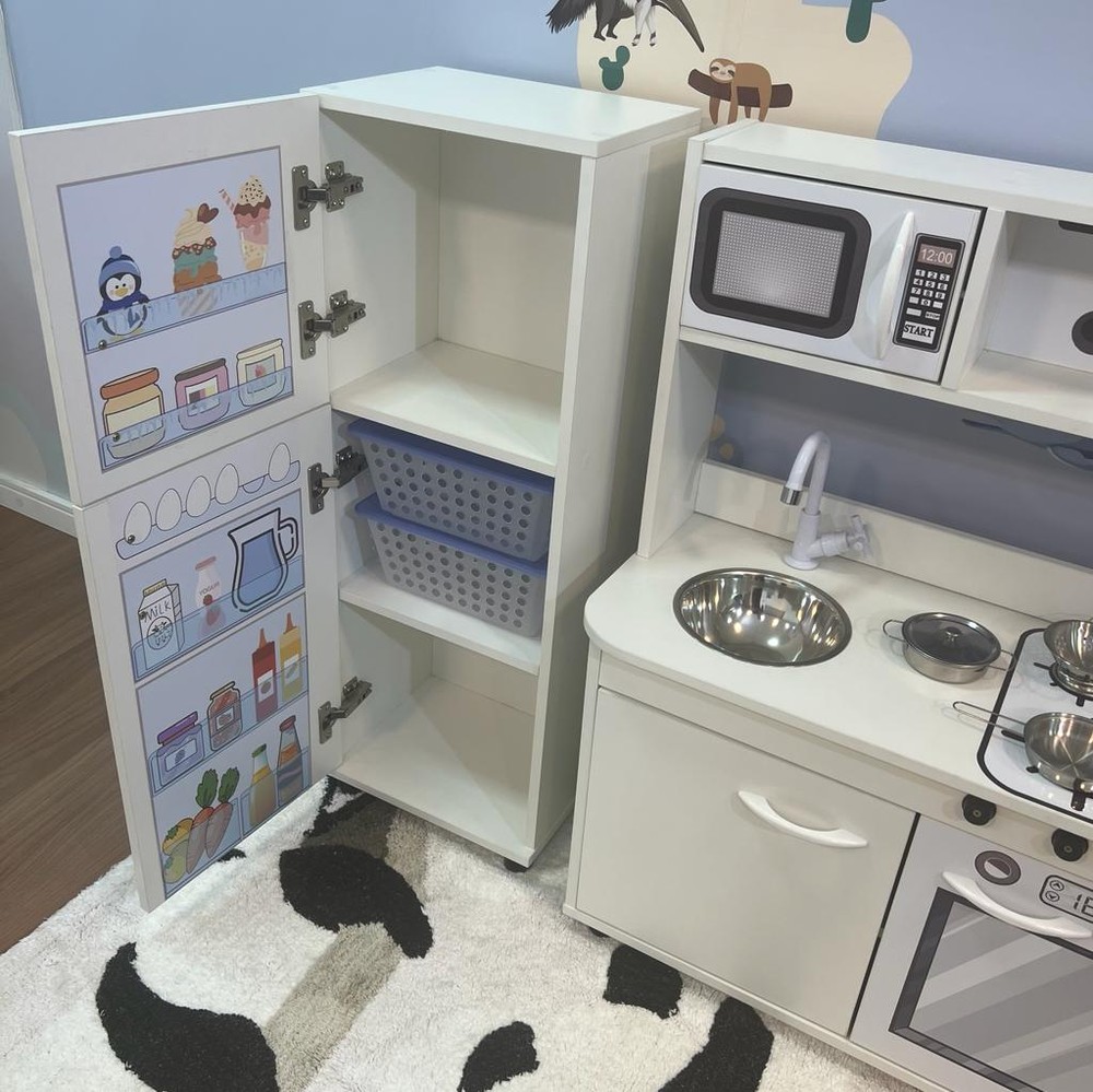 Kit - Mini cozinha + geladeira infantil basic 