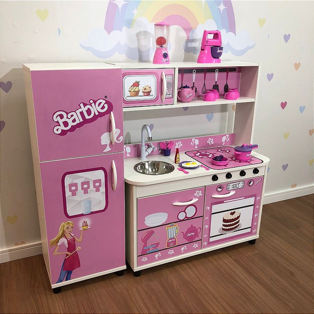 Kit cozinha infantil com geladeira boneca