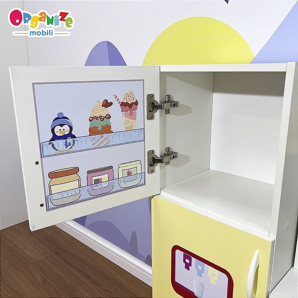 Mini cozinha infantil + geladeira infantil  amarela