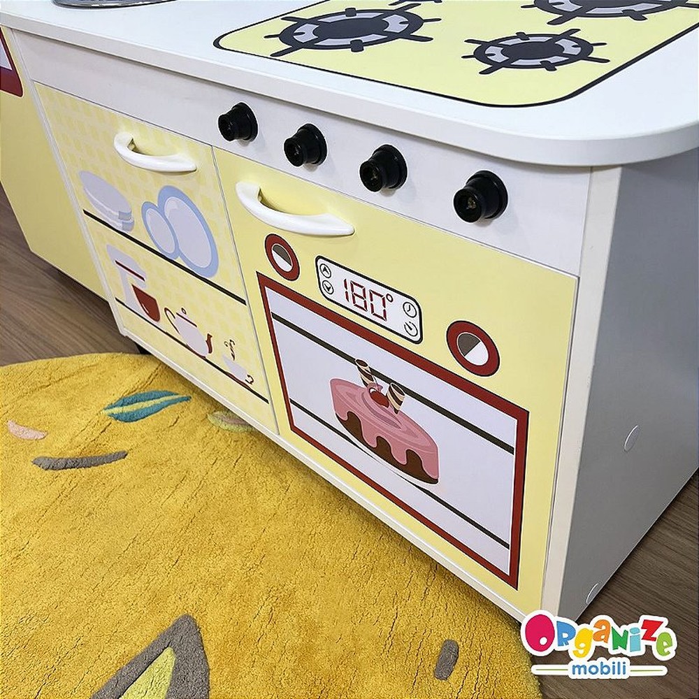 Mini cozinha infantil + geladeira infantil  amarela