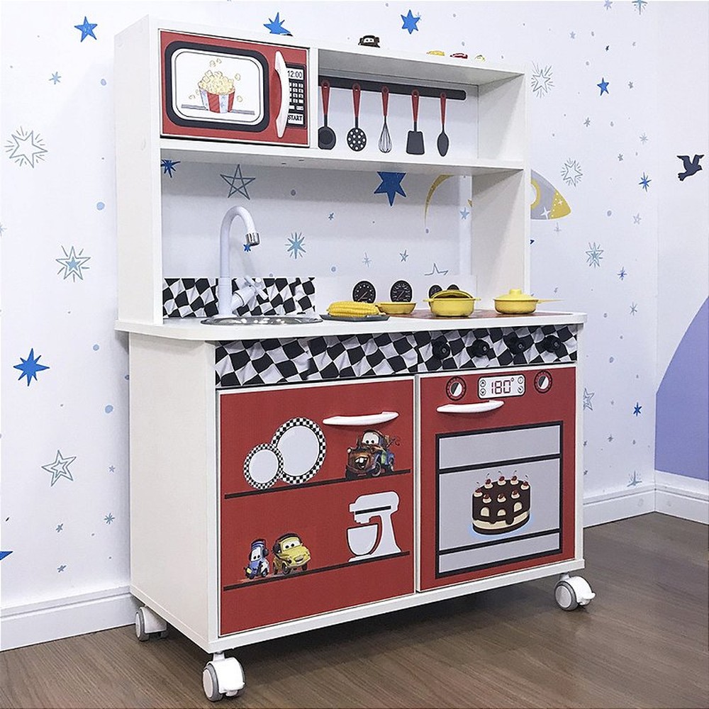 Mini cozinha infantil + geladeira infantil Carros