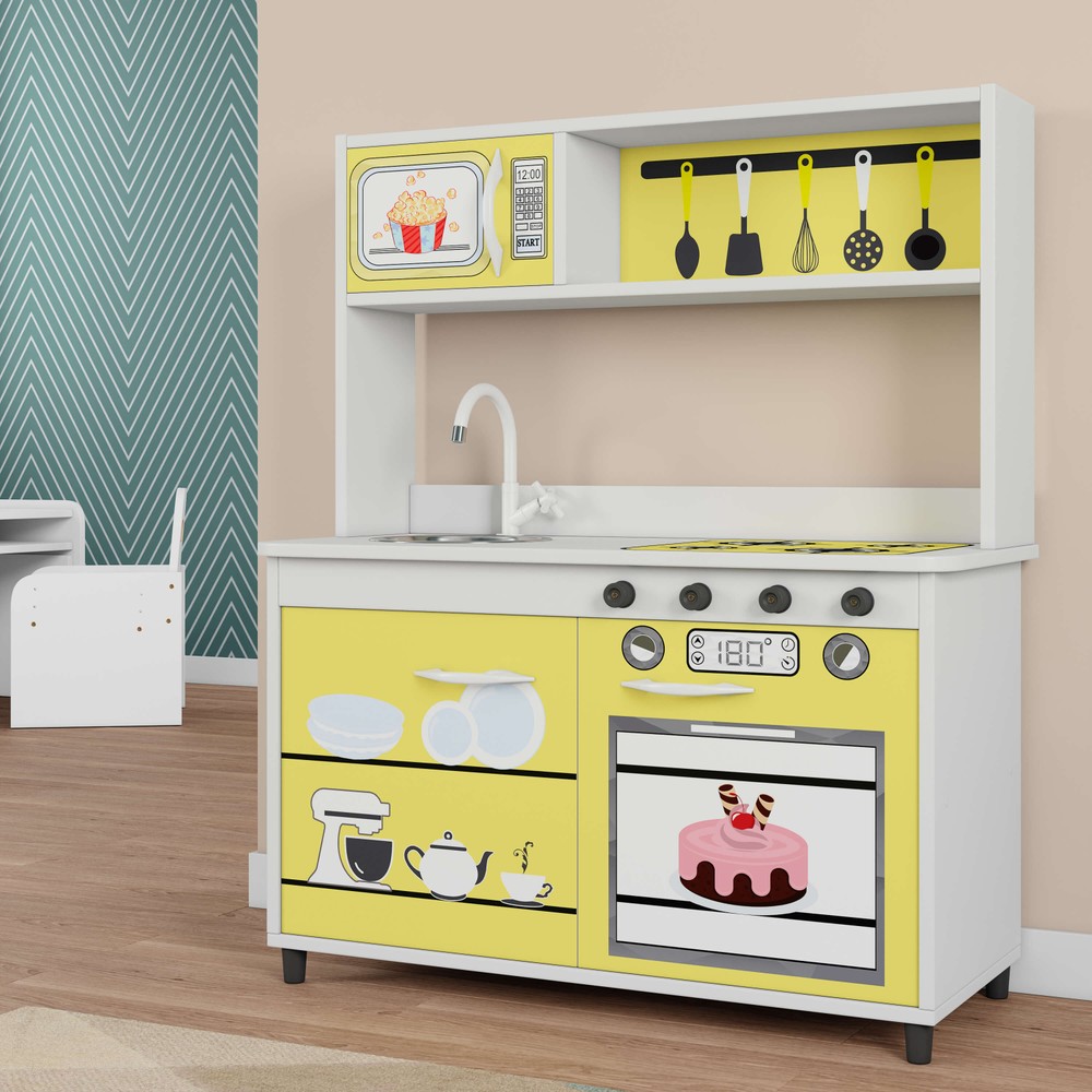 Mini cozinha infantil amarela
