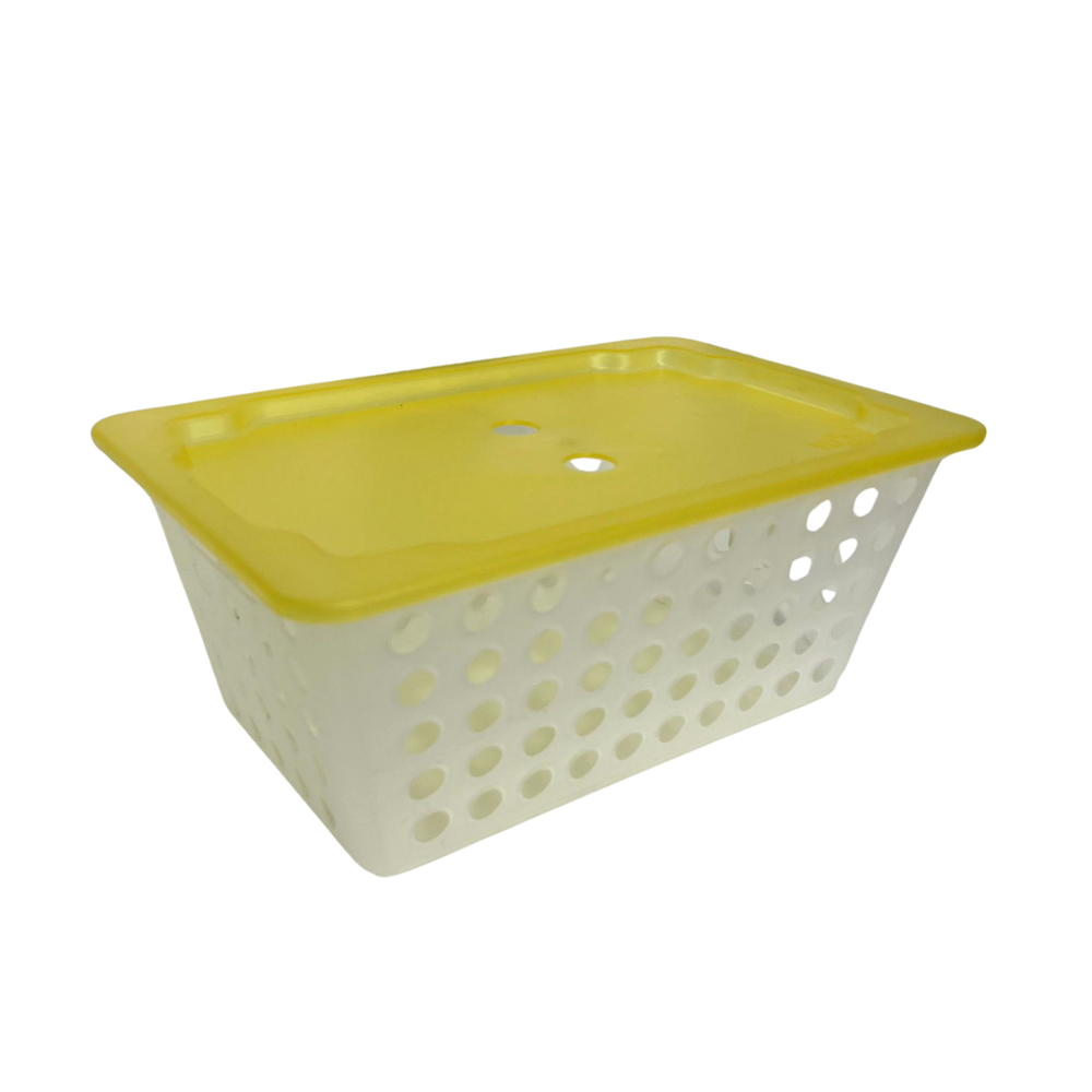 caixa transparente com tampa amarela one grande