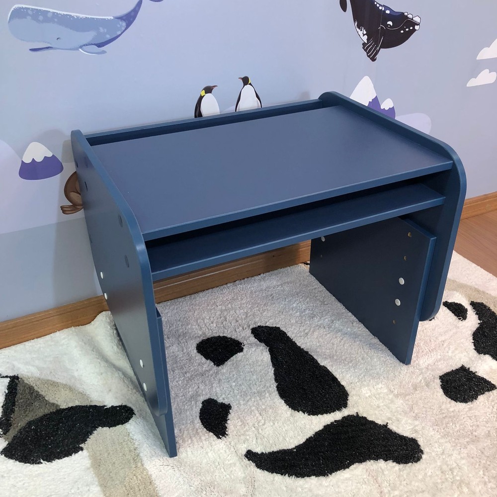Kit mesa com cadeira - regulagem de altura - cor azul