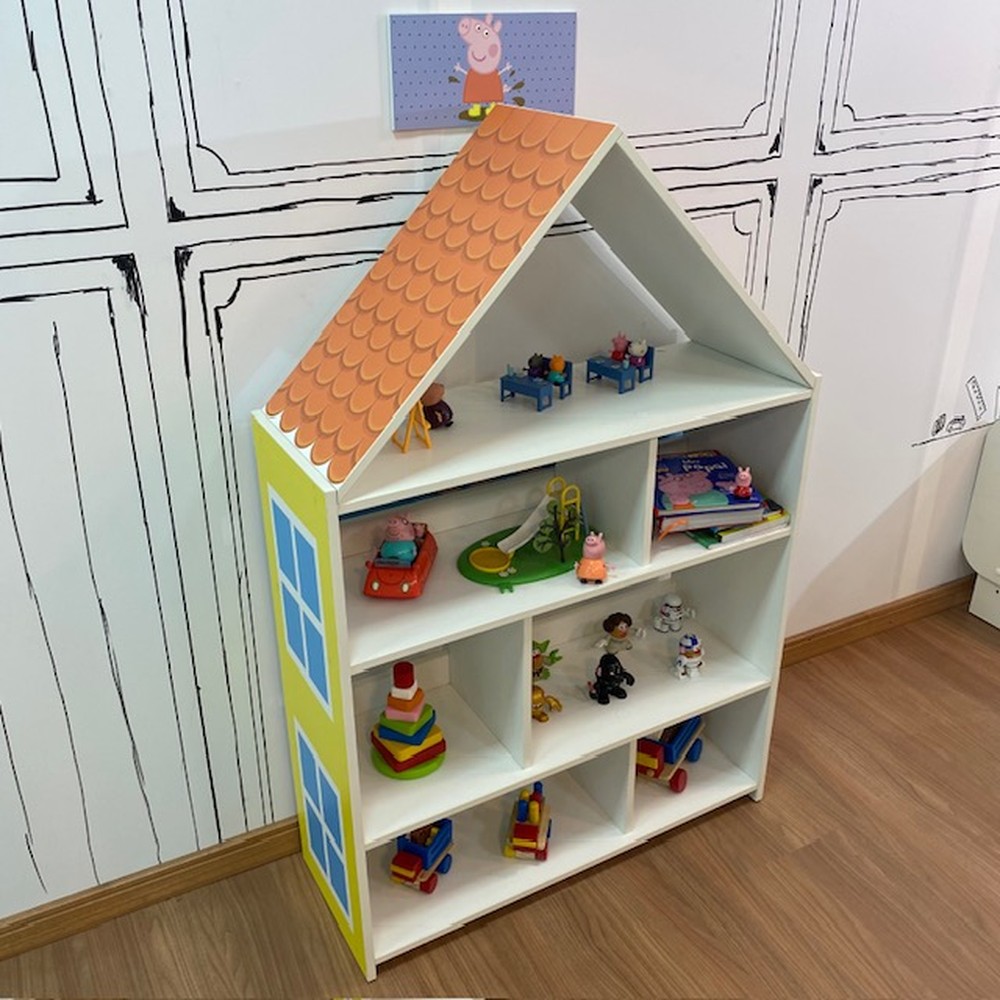 Casinha estante para brinquedos e livros - porquinha