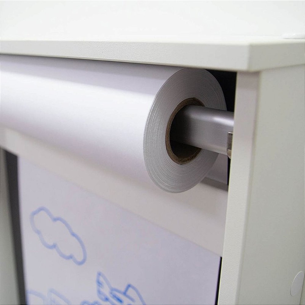 Kit Painel para desenho com bobina de papel e fundo lousa - branco