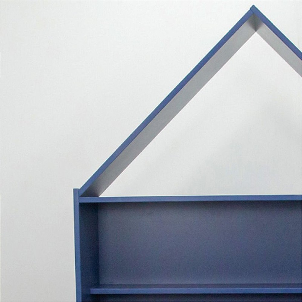 Cabeceira de casinha infantil (cama de solteiro) - Cor azul