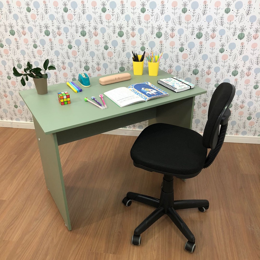 Mesa de estudo- Escrivaninha- Verde com cadeira giratória 