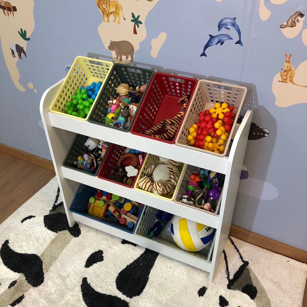 Organizador de Brinquedos mais 8 caixas pequenas e 2 caixas grandes