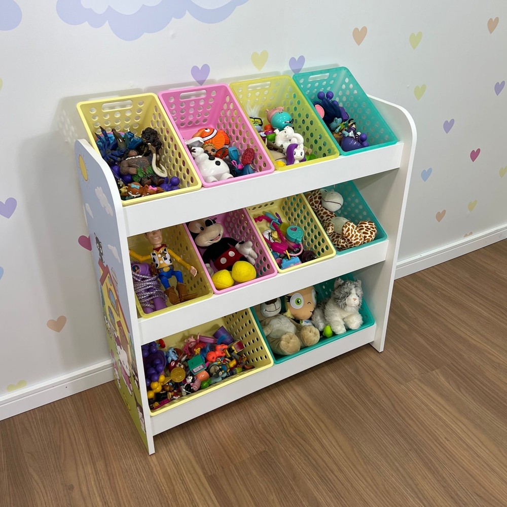 Organizador de Brinquedos mais 8 caixas pequenas e 2 grandes hello kitty