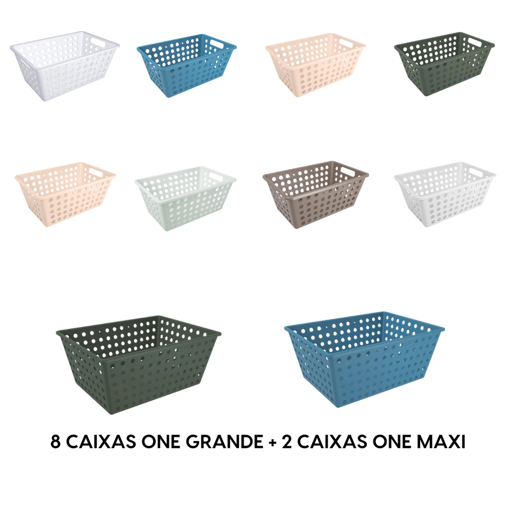 Kit caixas organizadoras -  8 one grande e 2 one maxi