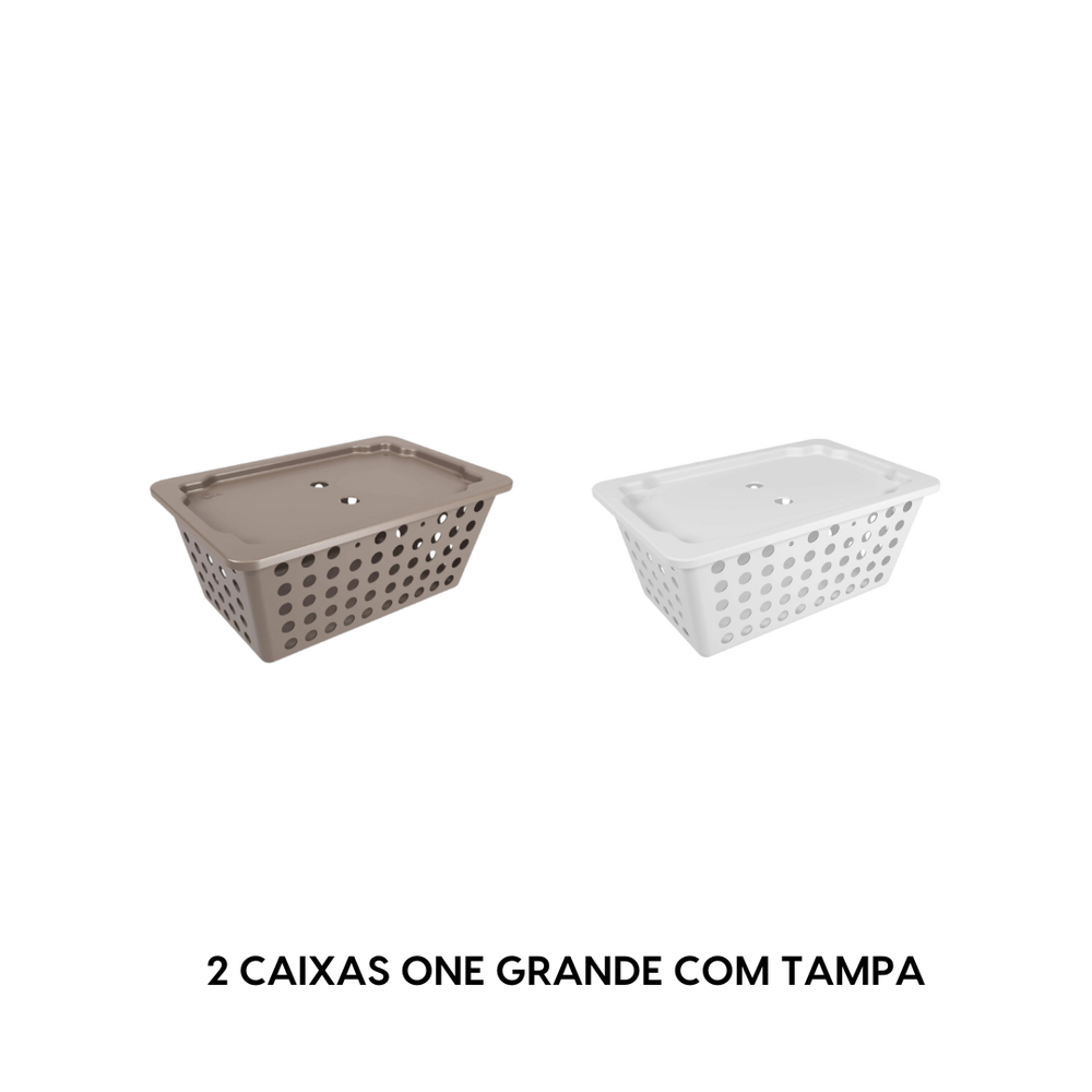 Kit 2 Caixas organizadoras one grande com tampa - consulte cores