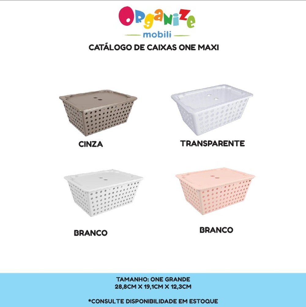 Kit 2 Caixas organizadoras one grande com tampa - consulte cores