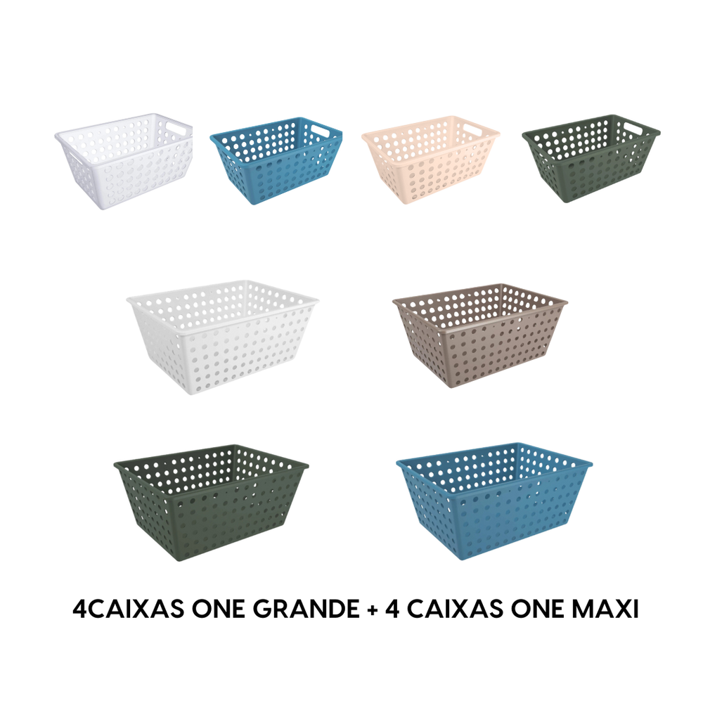 Kit caixas organizadoras -  4 one grande e 4 one maxi consultar cores