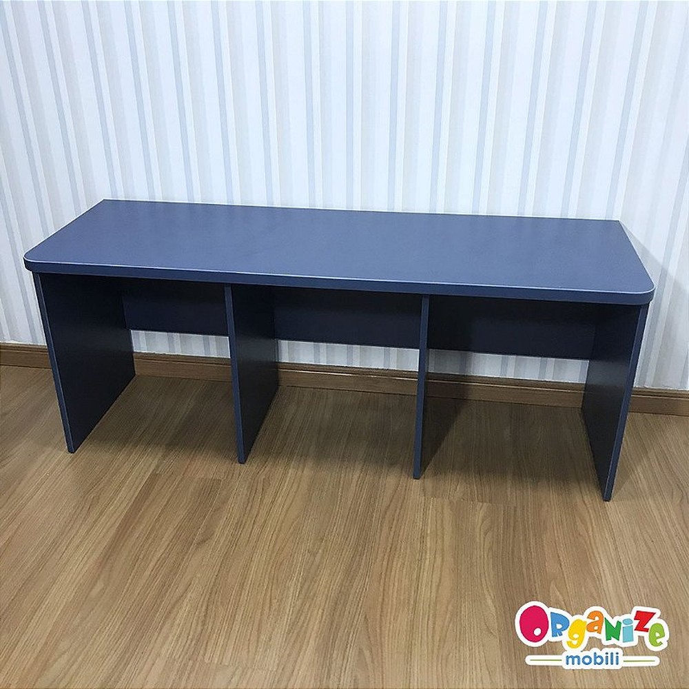 Rack infantil para 3 baús organizador na cor azul