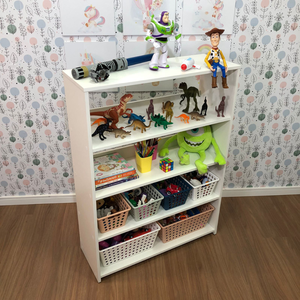 Organizador infantil de brinquedos 5 prateleiras com 4 caixas one grande e 2 caixas one maxi