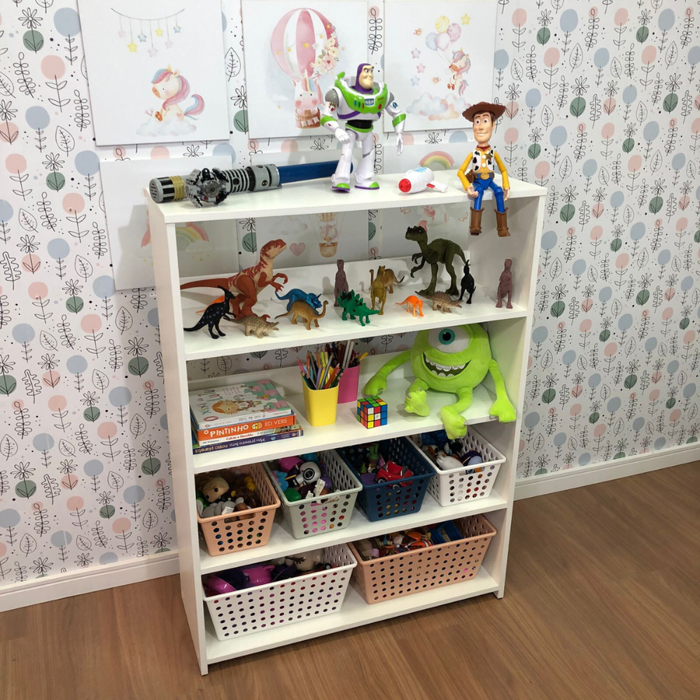 Organizador infantil de brinquedos 5 prateleiras com 4 caixas one grande e 2 caixas one maxi