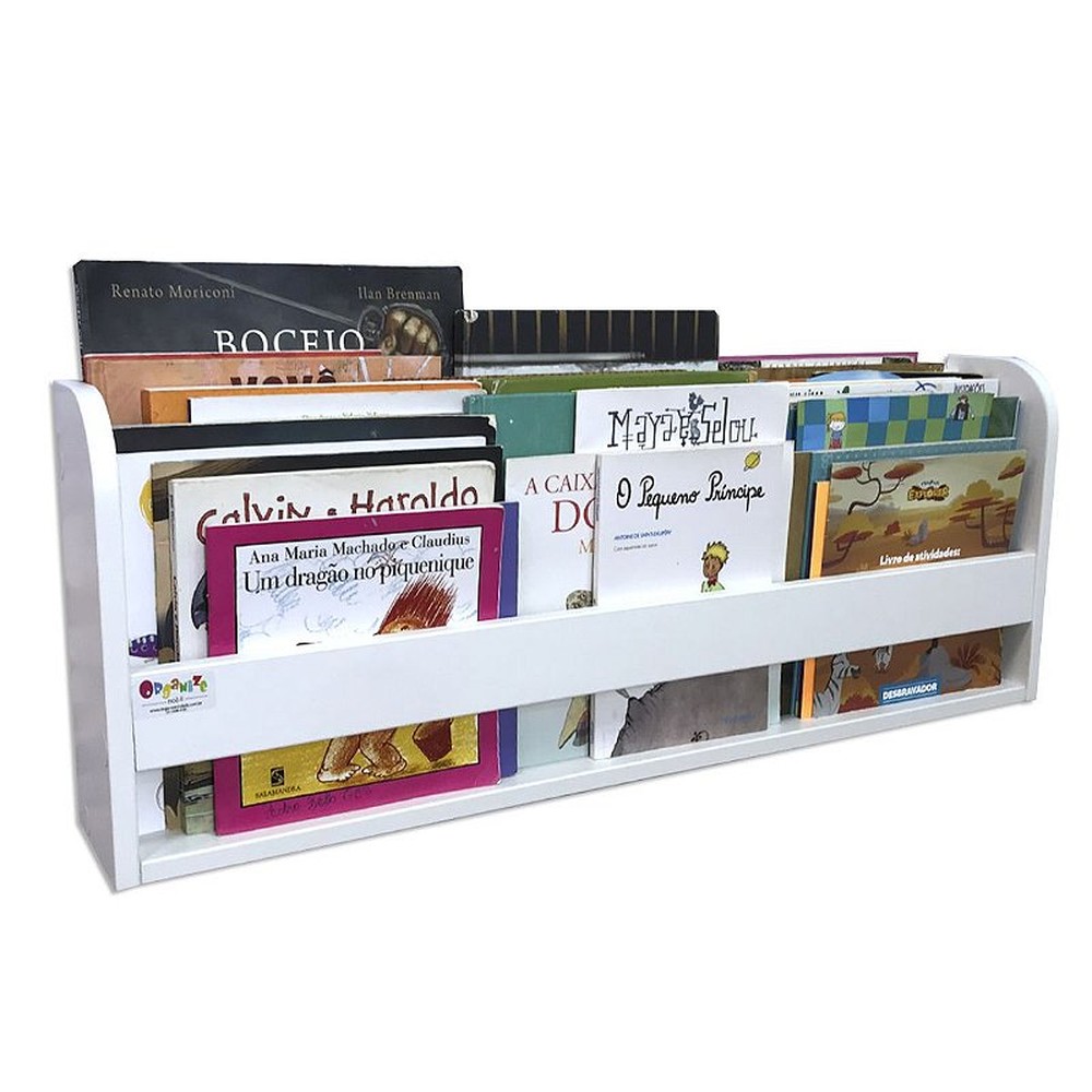 Organizador de livros infantil montessori de parede 80 cm de largura